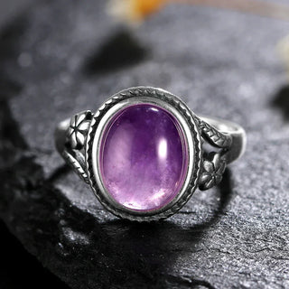Elena | Natural Tiger’s Eye Silver Flower Ring