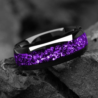 Leilani | Men’s Galaxy Style Purple Abalone Shell Ring