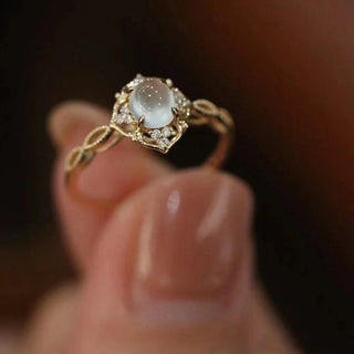 Emily | Gold Plated Moonstone Cat’s Eye Ring