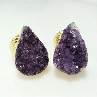 Madelyn | Natural Teardrop Amethyst Cluster Ring