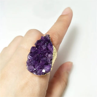Madelyn | Natural Teardrop Amethyst Cluster Ring