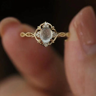 Emily | Gold Plated Moonstone Cat’s Eye Ring