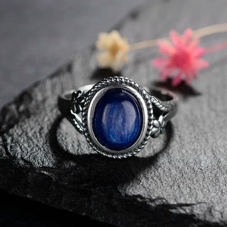 Elena | Natural Tiger’s Eye Silver Flower Ring