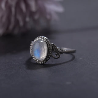 Aurora | Geometric Moonstone Silver Ring