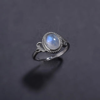 Aurora | Geometric Moonstone Silver Ring