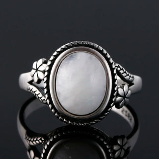 Elena | Natural Tiger’s Eye Silver Flower Ring