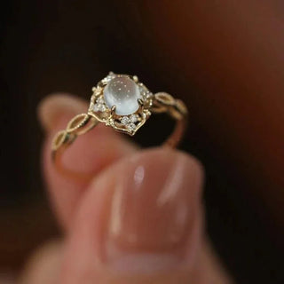 Emily | Gold Plated Moonstone Cat’s Eye Ring
