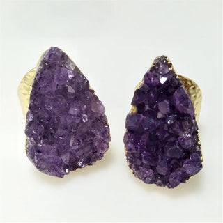 Madelyn | Natural Teardrop Amethyst Cluster Ring