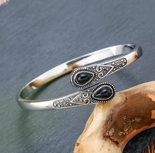 Vintage Adjustable Cuff Natural Stone Bracelet