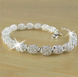 Silver Hollow Lantern Ball Charm Bracelet
