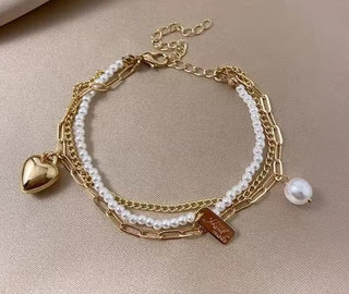Vintage Charm Double Layer Pearl Bracelet