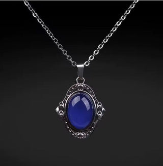 Mood Blue Elliptic Pendant Necklace