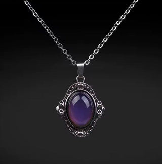 Mood Elliptic Purple Pendant Necklace