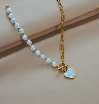 Seraphina Heart Pearl Necklace