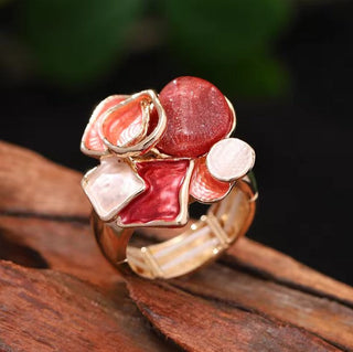 Vintage Multicolor Drip Oil Adjustable Ring