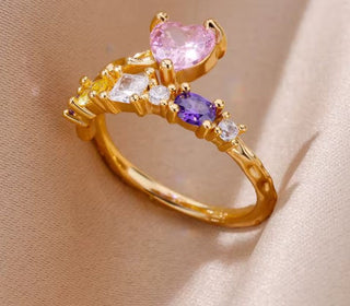 Vintage Zircon Flame Drop Ring