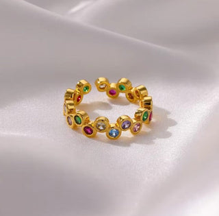 Vintage Gold Colorful Ring