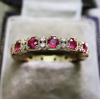 Luxury Rose Red Cubic Zirconia Ring