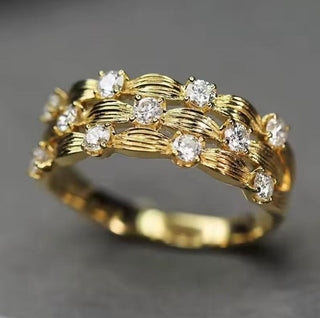 Paved Dazzling Gold Ring