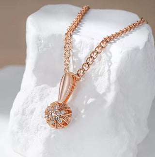Vintage Crystal Flower Pendant Necklace