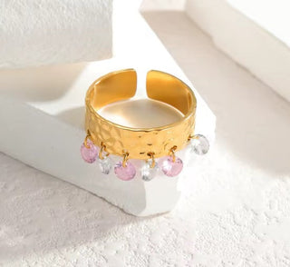 Vintage Crystal Colorful Zircon Ring