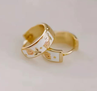 Classic Tulip Floral Hoops Earrings