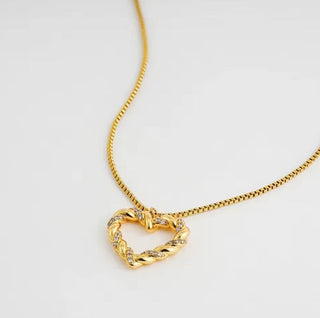 Vintage Chain Zircon Gold Necklace