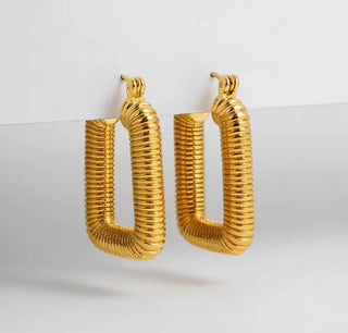 Vintage  Square Twist Hoop Earrings