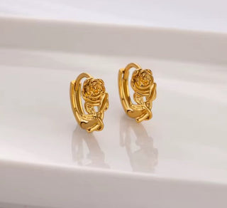 Classic Rose Flower Stud Earrings