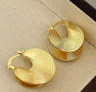 Vintage Hoop Gold Earrings