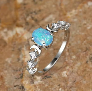 Chic Trendy Small Moon Silver Ring
