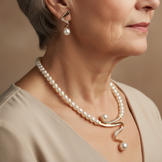 Skylar | Natural Pearl Necklace + Earrings Set