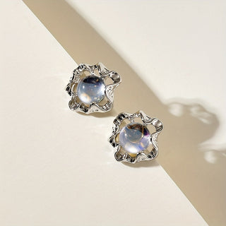 Lainey | Moonstone Floral Stud Earrings 18K Plated Gift