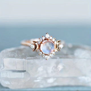 Ivy | Men's Rhinestone Moonstone Ring for Party Anniversary