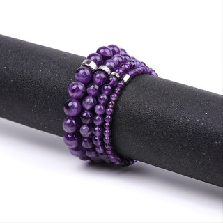 Zoey | Stainless Steel Amethyst Bracelet 5 Sizes