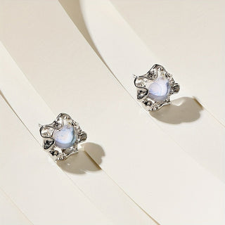 Lainey | Moonstone Floral Stud Earrings 18K Plated Gift