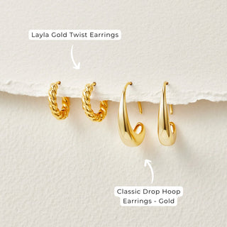 Julianna | Cina - Drop Hoop Earrings