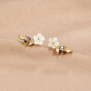 Sunny | Crystal White Blossom Earrings