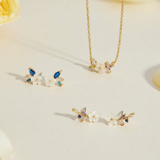 Sunny | Crystal White Blossom Earrings