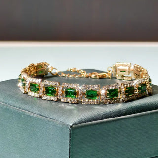 Rylee | Emerald Green Statement Gold Bracelet