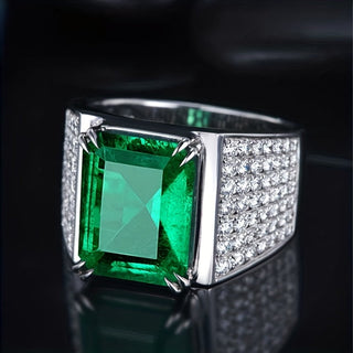 Eliza | Men’s Natural Emerald Green Zircon Ring