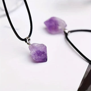 Ayla | Amethyst Raw Stone Pendant Mineral Crystal