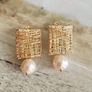 Summer | Vintage Golden Threads with Pearls Earrings