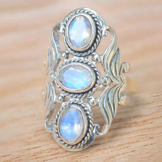 Audrey | Vintage Triple Moonstone Ring