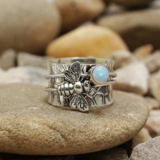 Athena | Vintage Bee & Moonstone Ring