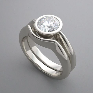 Vintage Inlaid Crystal Silver Ring