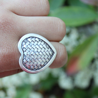 Vintage Silver Plated Heart Ring