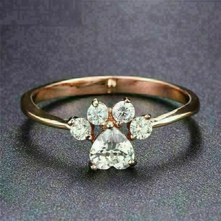 Vintage Zirconia Paw Ring