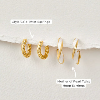 Mya | Luna Gold Twist Earrings