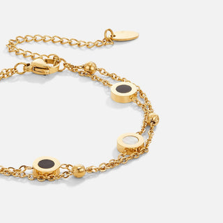 Alaina | Onyx & White Stone Bracelet